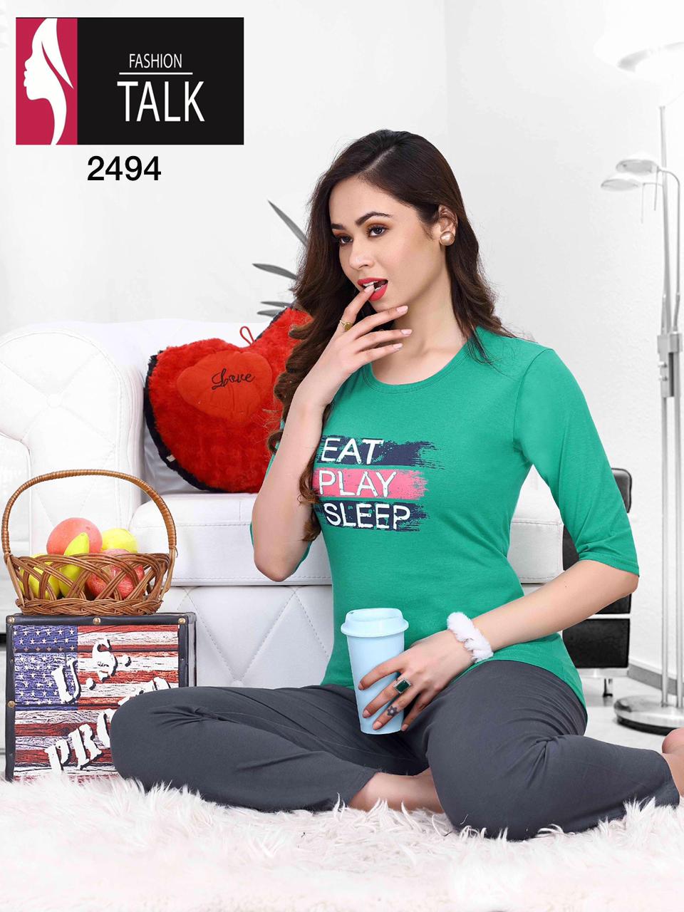 Ft Riddle 2494 Latest Night Wear Hosiery cotton Night Suits Collection